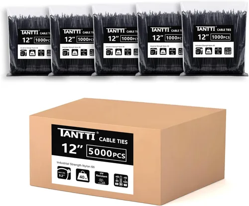 Miniatura 10 de Bridas de 4 pulgadas (paquete de 200), bridas pequeñas con resistencia a la tracción de 18 libras, color negro, por TANTTI Supply Resistencia a