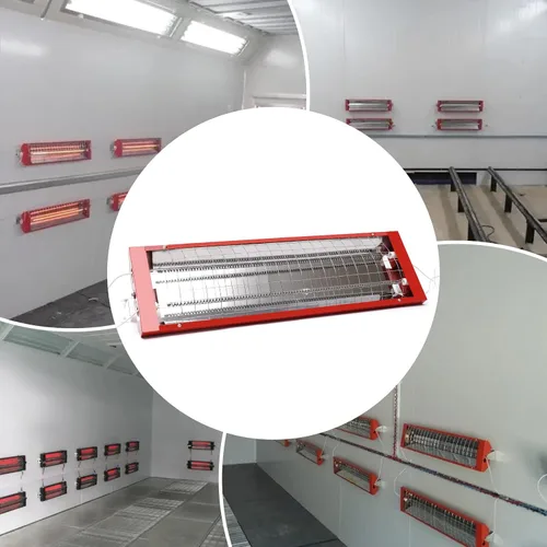 Miniatura 9 de TFCFL 2 lámparas de curado de pintura infrarroja para hornear, 1 juego de lámpara de calentador de 2000 W 110 V para cabinas de pulverización