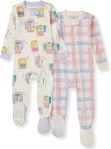 Miniatura 125 de Burt's Bees Baby Pijama para bebé niña, 100% algodón orgánico, pijama de una pieza, overol diagonal con cremallera, ajuste cómodo