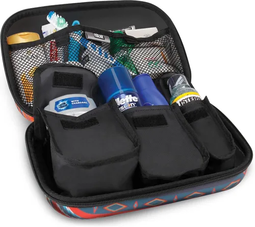 Miniatura 2 de USA Gear Kit organizador de bolsa de viaje con bolsillos de almacenamiento personalizables y carcasa rígida protectora, perfecto para llevar champú