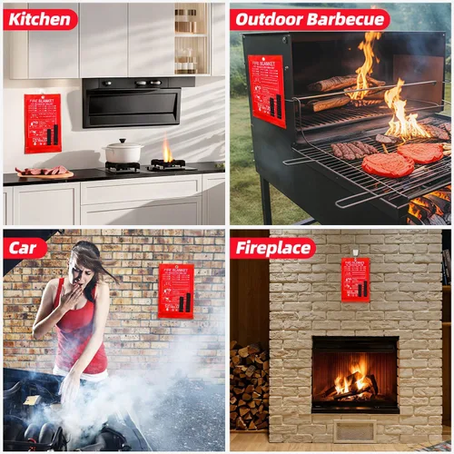 Miniatura 6 de LaSyL Manta de Emergencia para el Hogar, 40" x 40" (Paquete de 6), Manta de Supresión de Incendios Buena para Seguridad del Hogar, Cocina