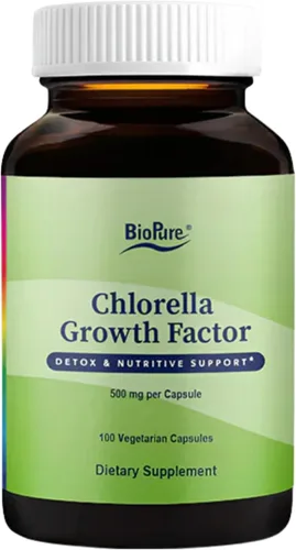 BioPure Chlorella Growth Factor Cápsulas – Superalimento Nutracéutico denso en nutrientes lleno de proteínas, vitaminas, minerales y aminoácidos que