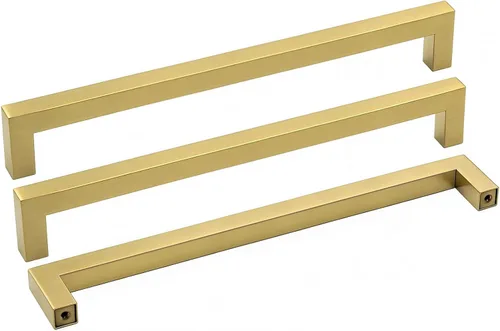 Miniatura 15 de Goldenwarm Paquete de 10 manijas cuadradas de bronce champán de 3 pulgadas (2.992 in) para armarios de cocina, armarios, aparadores y accesorios