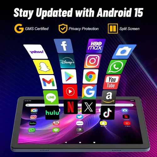 Miniatura 3 de JUNYANG Tablet, Android 15 Tablets de 10.1 pulgadas con Octa-Core, 12GB+128GB+ 2TB ampliable, Tablet PC de pantalla táctil HD grande para adultos
