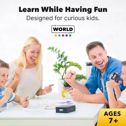 Miniatura 7 de The World Game - Juego de cartas de geografía - Juego de mesa educativo para niños, familia y adultos - Idea de regalo de aprendizaje genial