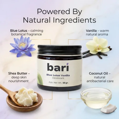 Miniatura 2 de Bari Blue Lotus - Desodorante de vainilla – 1.76 oz de desodorante natural sin aluminio para una frescura duradera, amigable con la piel sensible