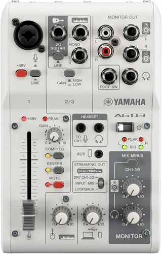 Miniatura 17 de Yamaha AG03MK2 Mezclador de bucle de transmisión en vivo negro de 6 canales/interfaz USB con Steinberg Software Suite