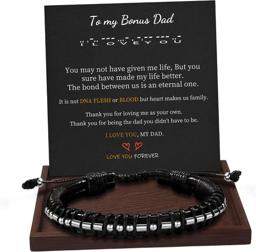 Miniatura 58 de Regalos inspiradores para hombres, pulseras con código morse, pulseras para hombre, regalos de graduación para él, Día del Padre, pulsera de cuero