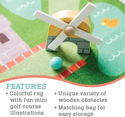 Miniatura 3 de MindWare Oh So Fun! Juego de minigolf - Juego de golf para niños para interiores y exteriores con 7 obstáculos para la experiencia de golf