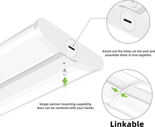 Miniatura 7 de hykolity Luz envolvente de 4FT 5" W LED con 3 vatios/3 CCT seleccionable 55W-75W, 3000K-5000K, 5500LM-7500LM, No Glare, Flush Mount Ceiling Light