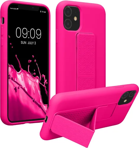 Miniatura 14 de kwmobile Funda compatible con Apple iPhone 11 - Funda con correa de mano y revestimiento de silicona TPU suave - Arándano Azul (Arándano)