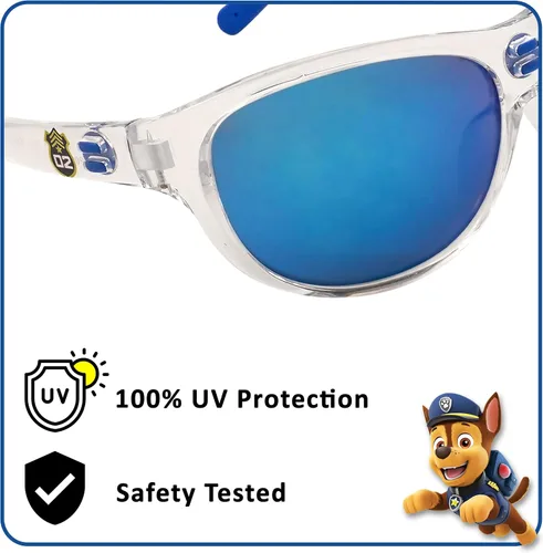 Miniatura 2 de Sun-Staches Arkaid - Gafas de sol oficiales de Paw Patrol para niños, envoltura deportiva blanca y azul Chase UV 400 Talla única para la mayoría