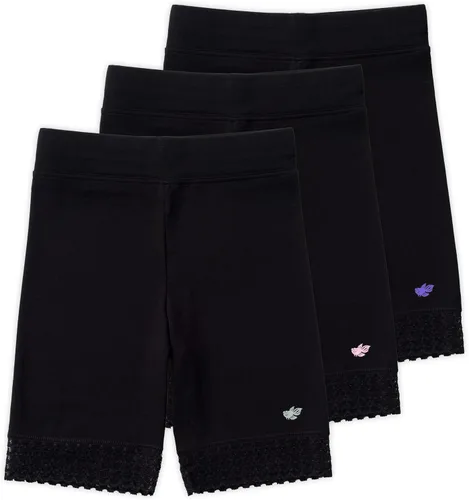 Lucky & Me - Pack de 3 pantalones cortos de ciclismo para niña, Jada, sin etiquetas, algodón súper suave con ribete de encaje, buena cobertura