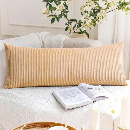 Miniatura 187 de Artscope Fundas de Almohada de Pana a Rayas Acogedoras Súper Suaves Decorativas Cuadradas Fundas de Cojín para Sofá Sillón Dormitorio Decoración