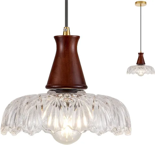 Miniatura 14 de YLONG-ZS Lámpara colgante de cristal vintage enchufable, moderna polea de latón dorado, luces colgantes de techo para isla de cocina, comedor, sala
