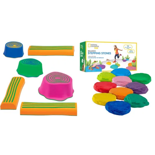 edxeducation-63093 - Step-A-Trail - Troncos y tocones - Carrera de obstáculos de 6 piezas para niños - Coordinación de construcción - Juego físico e