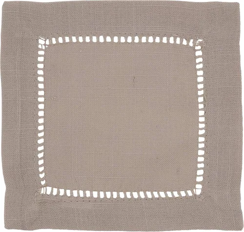 Miniatura 96 de SARO LIFESTYLE Servilleta de cóctel con borde cosido (juego de 12), negro, 6"x6