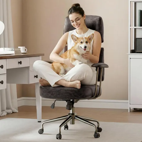 Miniatura 13 de EUREKA ERGONOMIC Sillas de escritorio de oficina en casa, silla ergonómica para computadora con respaldo alto, silla de oficina ejecutiva con Blanco