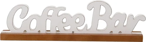 Miniatura 8 de Letreros rústicos de barra de café para decoración de mesa de 16 pulgadas, hecho a mano, acabado envejecido, blanco, letrero de madera para estación