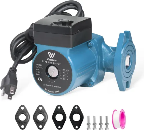 Miniatura 7 de WiseWater - Bomba de circulación de 110 V, bomba de recirculación de agua caliente de 130 W, 13 GPM, bomba de circulación conmutable de 3 Rojo