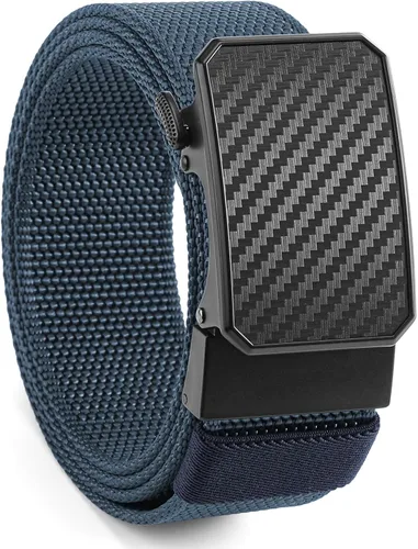 Miniatura 12 de SENDEFN Cinturones de trinquete de nailon para hombres, cinturón de tela de golf con hebilla ajustable automática jeans casuales