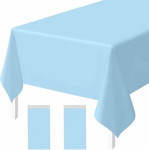 Miniatura 27 de Paquete de 2 Manteles de Plástico Beige Desechables Cubiertas de Mesa Mantel Rectangular Beige para Fiesta Baby Shower Boda Cumpleaños Mantel