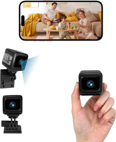 Miniatura 8 de Mini cámara de seguridad, cámara inalámbrica HD de 1080p para interiores con batería de 6 horas y no necesita WiFi para grabación, detección