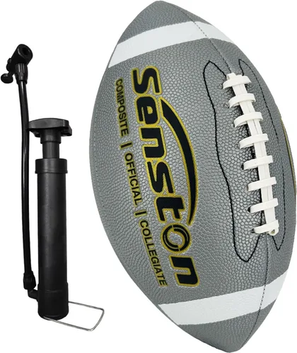 Miniatura 13 de Senston Fútbol Tamaño 9/6 – Premium Composite Cuero Escuela Secundaria/Niños/Jóvenes Fútbol con Bomba Tamaño Pelota de Pie con Bomba