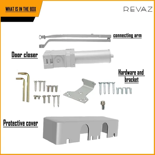 Miniatura 6 de REVAZ Cierrapuertas comercial extra resistente D9016 BC función 4040XP, certificación UL, cubierta de plástico ignífugo, tamaño ajustable 1-6, grado