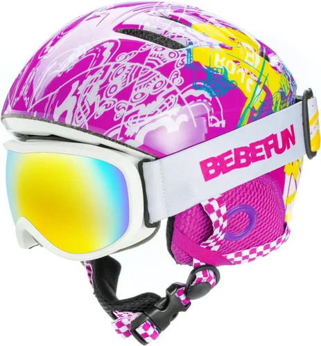 Miniatura 10 de Casco de esquí para niños pequeños y niños, casco de snowboard con gafas para actividades de nieve, ultraligero, comodidad y calidez