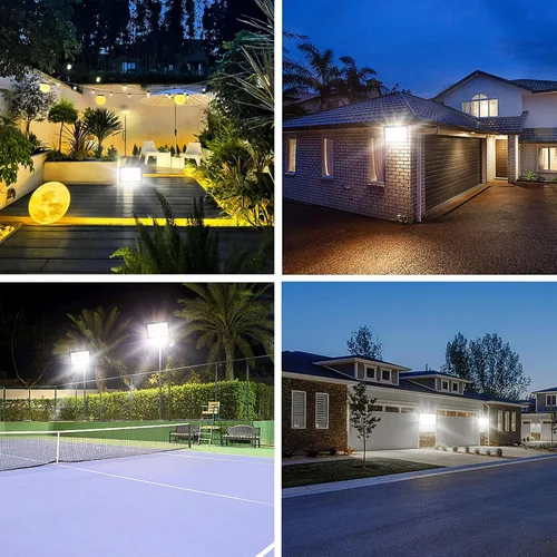 Miniatura 6 de Paquete de 3 focos LED de 80 W, luces de seguridad exteriores superbrillantes, luz de inundación impermeable IP66, 10,400 lm 5000 K, luces