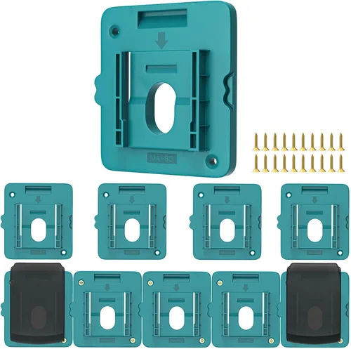 Miniatura 14 de Soporte de montaje de batería compatible para baterías Makita de 18V, colgador de montaje en pared para BL1860 BL1850 BL1840 BL1830, organiza tu