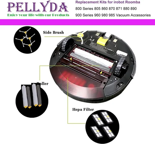 Miniatura 6 de Piezas de repuesto para irobot Roomba serie 800 y 900, kits de reposición para aspiradora Roomba 800 850 860 861 866 870 880 890 900 980 985