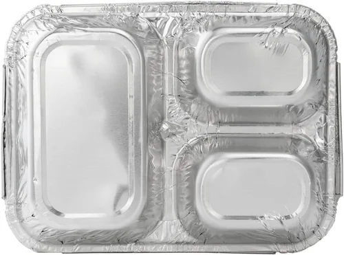 Miniatura 12 de Restaurantware Foil Lux - Recipientes de aluminio para alimentos de 23 onzas, 100 bandejas rectangulares de aluminio, tapas se venden por separado