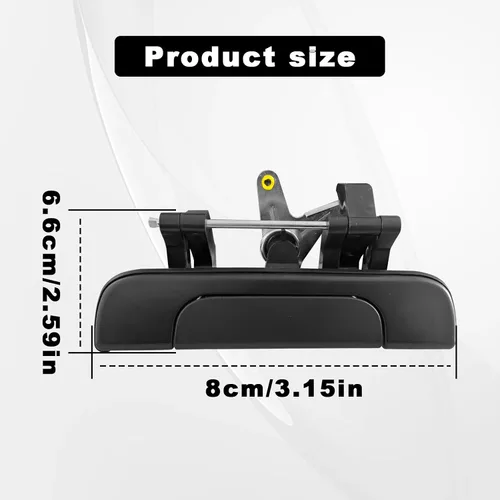 Miniatura 2 de Manija texturizada para puerta trasera negra para puerta trasera, compatible con camioneta Toyota Tacoma 1995, 1996, 1997, 1998, 1999, 2000, 2001