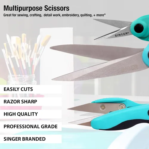 Miniatura 9 de SINGER Paquete de tijeras de coser ProSeries: tela resistente de 8.5 pulgadas, bordado de detalle de 4.5 pulgadas, tijeras de hilo de 5 pulgadas