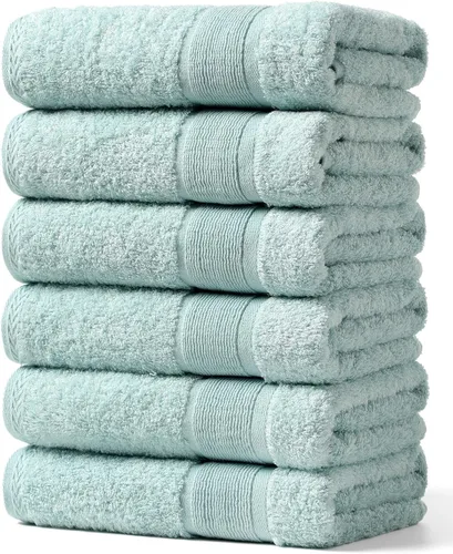 Aibaser Toallas de mano - 16x30 pulgadas - Toallas de mano ligeras y altamente absorbentes para baño, viaje, gimnasio, ducha y spa (Azul)