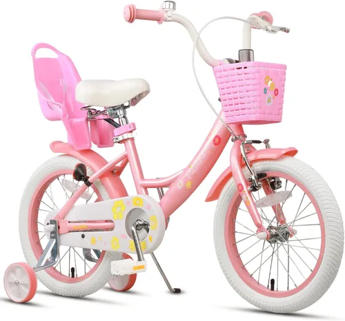 Miniatura 13 de Glerc Maggie Girls Bike, 12-20 Inch Kids Bike for 2-13 Years Old Children, Princess Style Kids Bicycle with Doll-Seat & Basket & Training Wheels