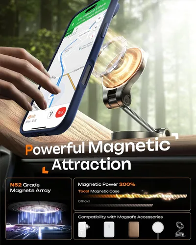 Miniatura 479 de TOCOL Funda para iPhone 11, compatible con Magsafe, protección completa de cámara, imanes integrados, protección contra caídas, funda translúcida