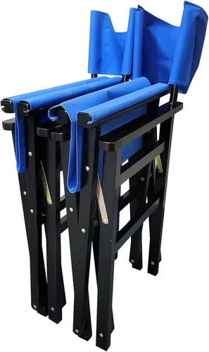 Miniatura 3 de Director Folding Chair Wooden Frame with Canvas Seat 2-Piece Set Populus Foldable Portable for Indoor Outdoor Use and Gifts
