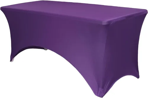 Miniatura 12 de YOUR CHAIR COVERS Mantel rectangular de elastano ajustable de 5 pies, color blanco, para decoración de bodas, eventos, patio, cubierta elástica