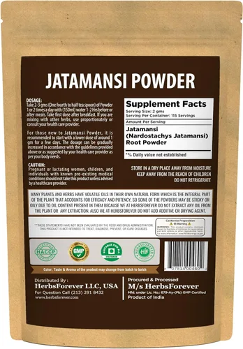 Miniatura 2 de HerbsForever Jatamansi Powder - Nardostachys Jatamansi - Hierba para aliviar el estrés - Actúa como un tónico cerebral - Ayuda a mejorar la memoria