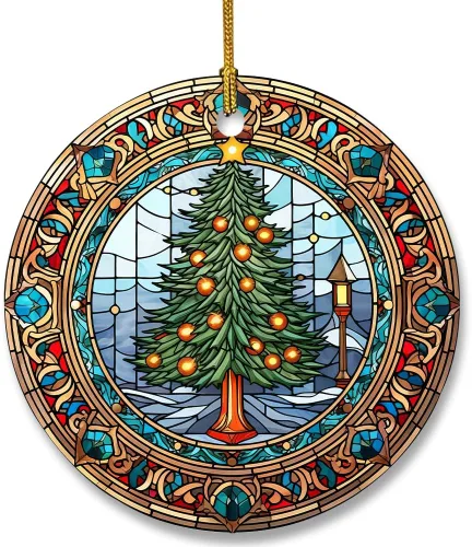 Miniatura 14 de Adorno de cerámica divertido - Papá Noel travieso y ciervo "Deseo que no te traiga nada más que una feliz Navidad" - Adornos para el hogar, adorno