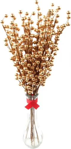 Miniatura 7 de Larksilk 12 tallos artificiales en aerosol de rosa de bayas rojas – Bayas de acebo para decoración de Navidad, manualidades, vacaciones y decoración