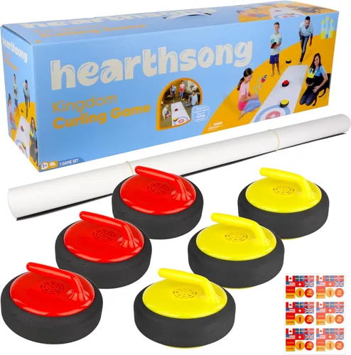 Miniatura 2 de HearthSong Curling Zone - Juego de rizadores flotantes con pilas para interiores - Divertido juego familiar para niños y adultos - 6 piedras rizadas