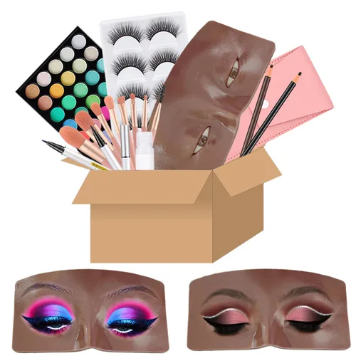 Juego de tabla facial de práctica de maquillaje realista 3D con kit para artistas profesionales, estudiantes y principiantes, maniquí de