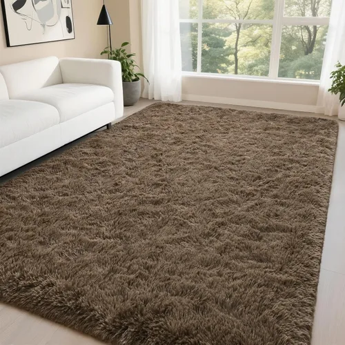 Miniatura 56 de DweIke Alfombras Shag Esponjosas Azules para Dormitorio Sala de Estar, 5x8 Grande Suave Felpa Tie-Dye Azul Cielo para Niñas y Niños, Alfombra Azul