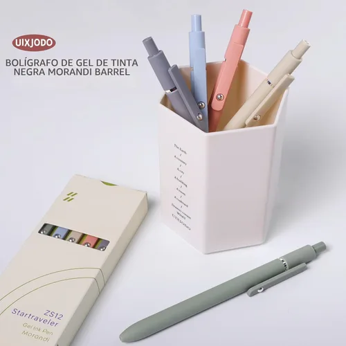 Miniatura 6 de UIXJODO Bolígrafos de gel, 10 piezas de 0,5 mm, bolígrafos de tinta negra de punta fina de escritura suave, bolígrafos retráctiles de la serie