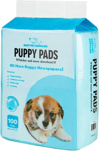 Best Pet Supplies Almohadillas para cachorros (22.5 x 22 pulgadas) – Desechables, para entrenamiento de perros, superabsorbentes, color azul bebé,