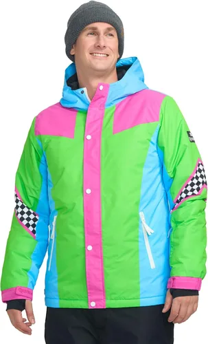 Miniatura 8 de Tipsy Elves Chaquetas de esquí para hombre - Divertidas y coloridas prendas de esquí con capucha impermeables para adultos